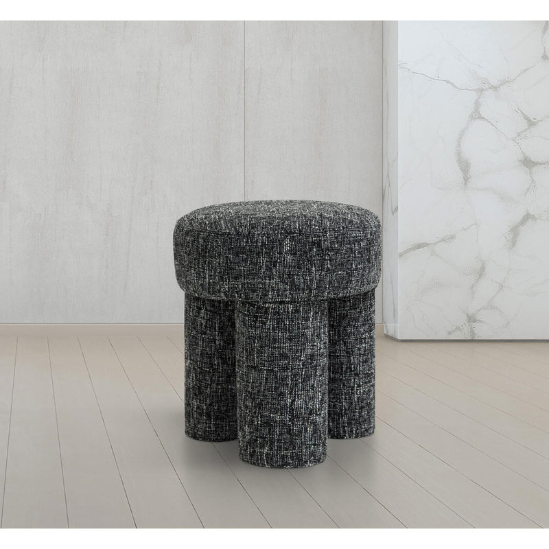 Meridian Larson Black Polyester Fabric Ottoman/Stool IMAGE 2