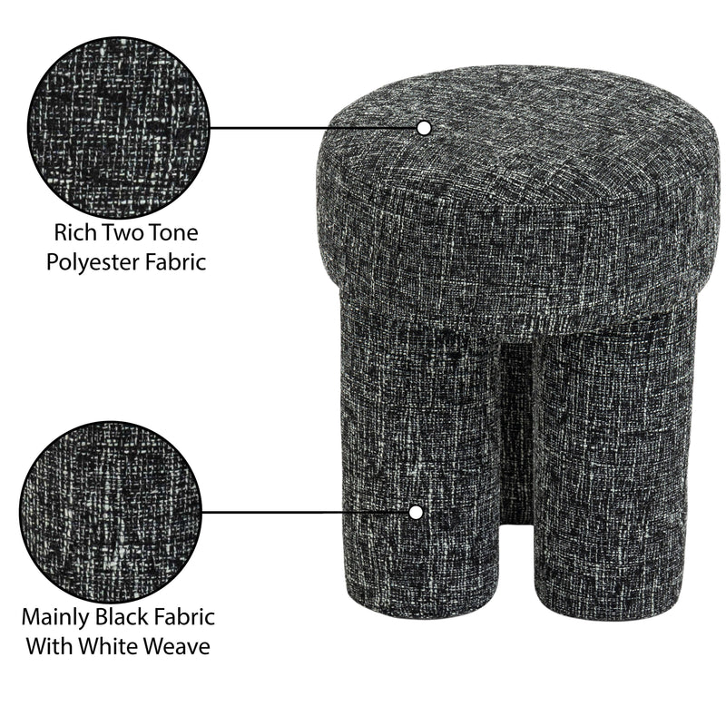 Meridian Larson Black Polyester Fabric Ottoman/Stool IMAGE 7