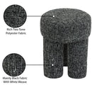Meridian Larson Black Polyester Fabric Ottoman/Stool IMAGE 8