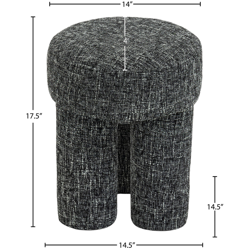 Meridian Larson Black Polyester Fabric Ottoman/Stool IMAGE 8
