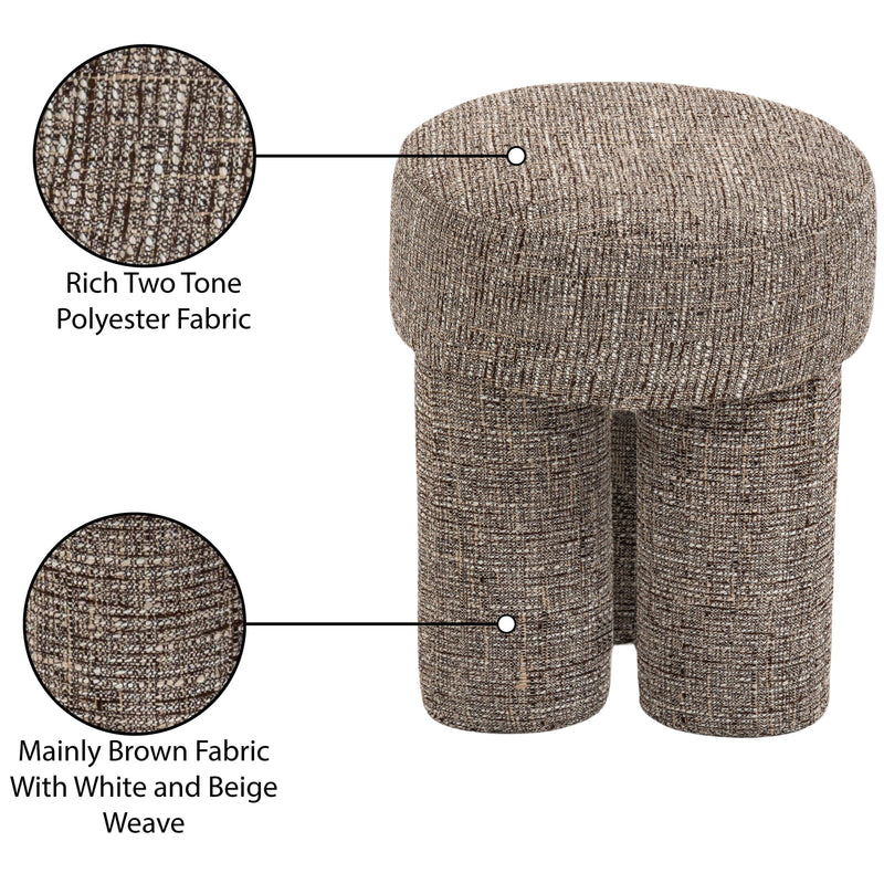 Meridian Larson Brown Polyester Fabric Ottoman/Stool IMAGE 7