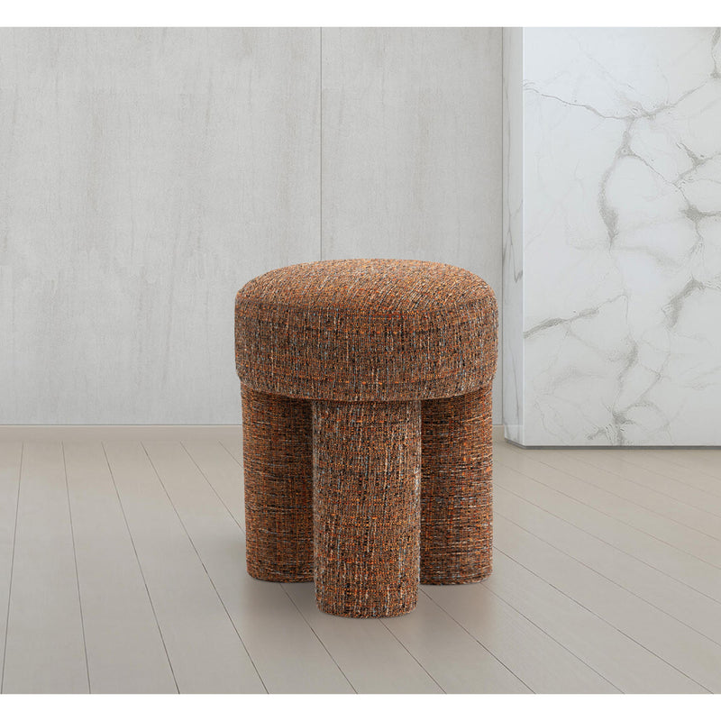 Meridian Larson Cognac Polyester Fabric Ottoman/Stool IMAGE 2