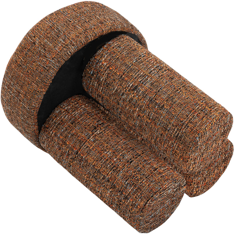Meridian Larson Cognac Polyester Fabric Ottoman/Stool IMAGE 5