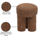 Meridian Larson Cognac Polyester Fabric Ottoman/Stool IMAGE 7