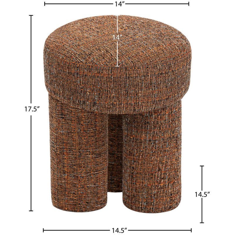 Meridian Larson Cognac Polyester Fabric Ottoman/Stool IMAGE 8