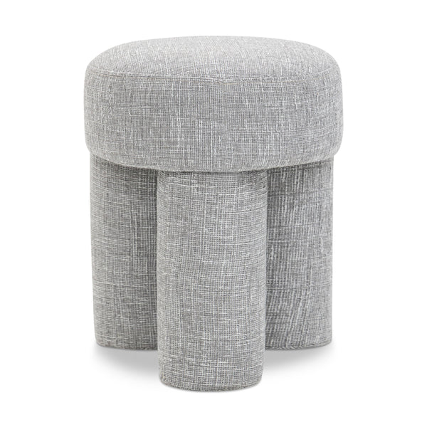 Meridian Larson Grey Polyester Fabric Ottoman/Stool IMAGE 1