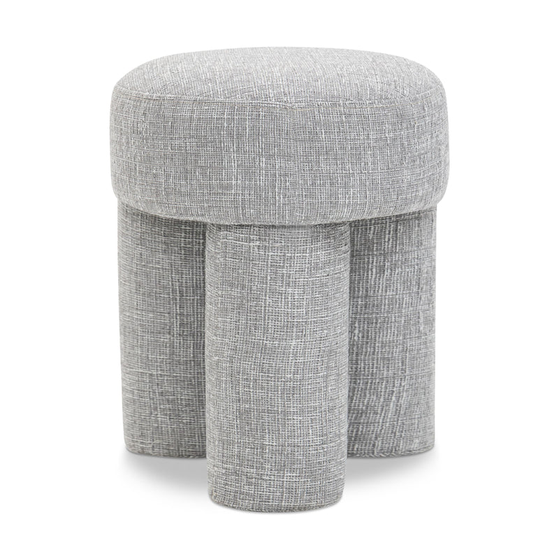 Meridian Larson Grey Polyester Fabric Ottoman/Stool IMAGE 1