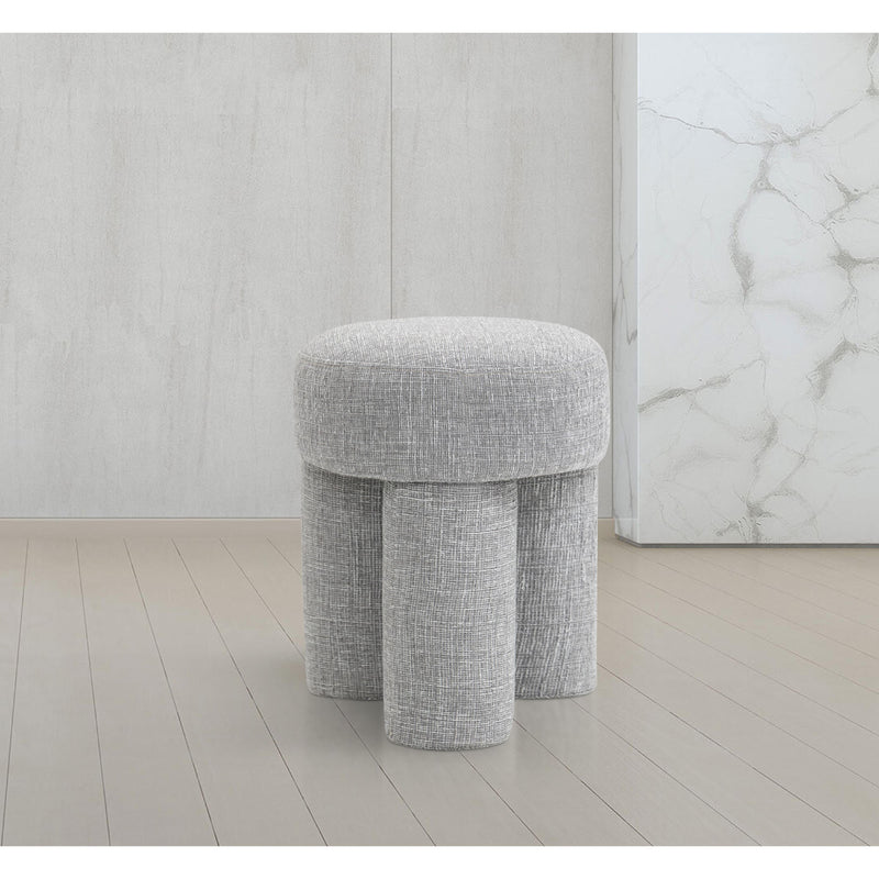 Meridian Larson Grey Polyester Fabric Ottoman/Stool IMAGE 2