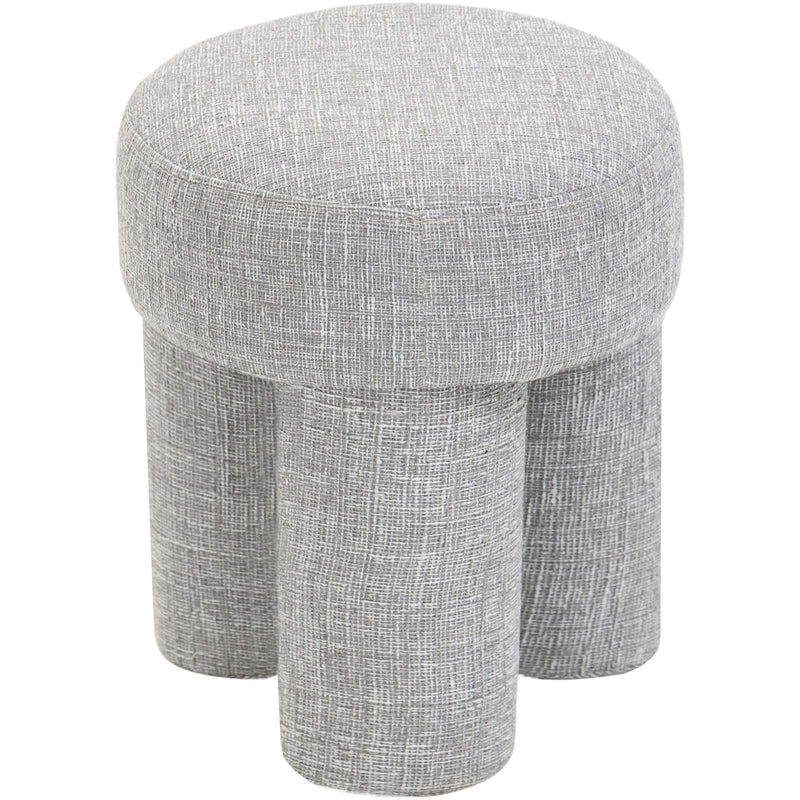 Meridian Larson Grey Polyester Fabric Ottoman/Stool IMAGE 3