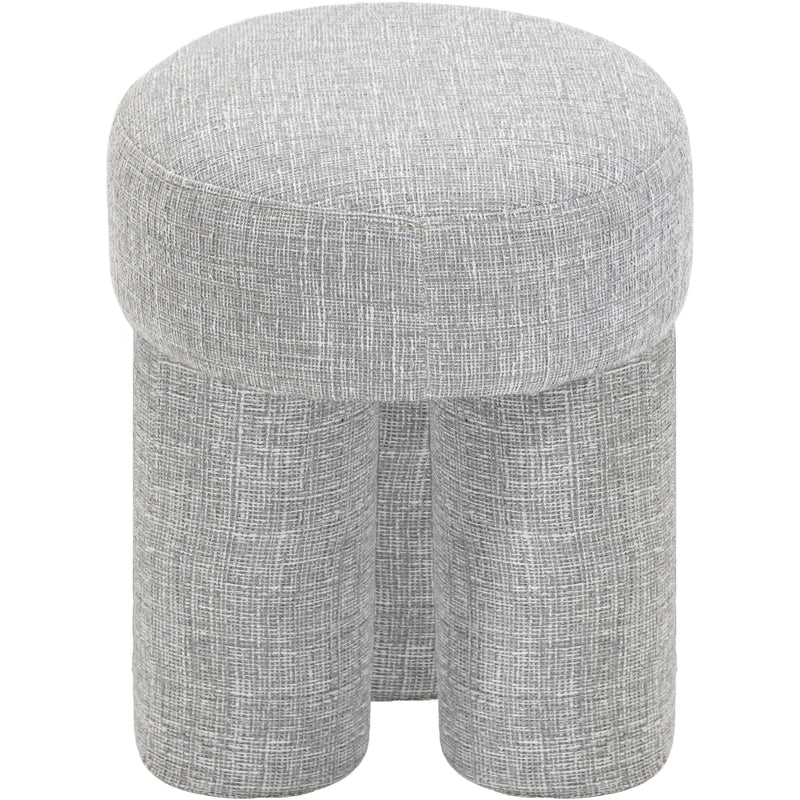 Meridian Larson Grey Polyester Fabric Ottoman/Stool IMAGE 4