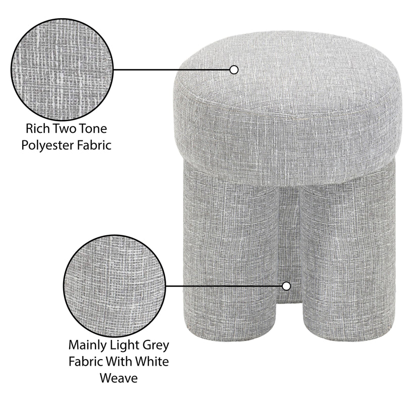 Meridian Larson Grey Polyester Fabric Ottoman/Stool IMAGE 7