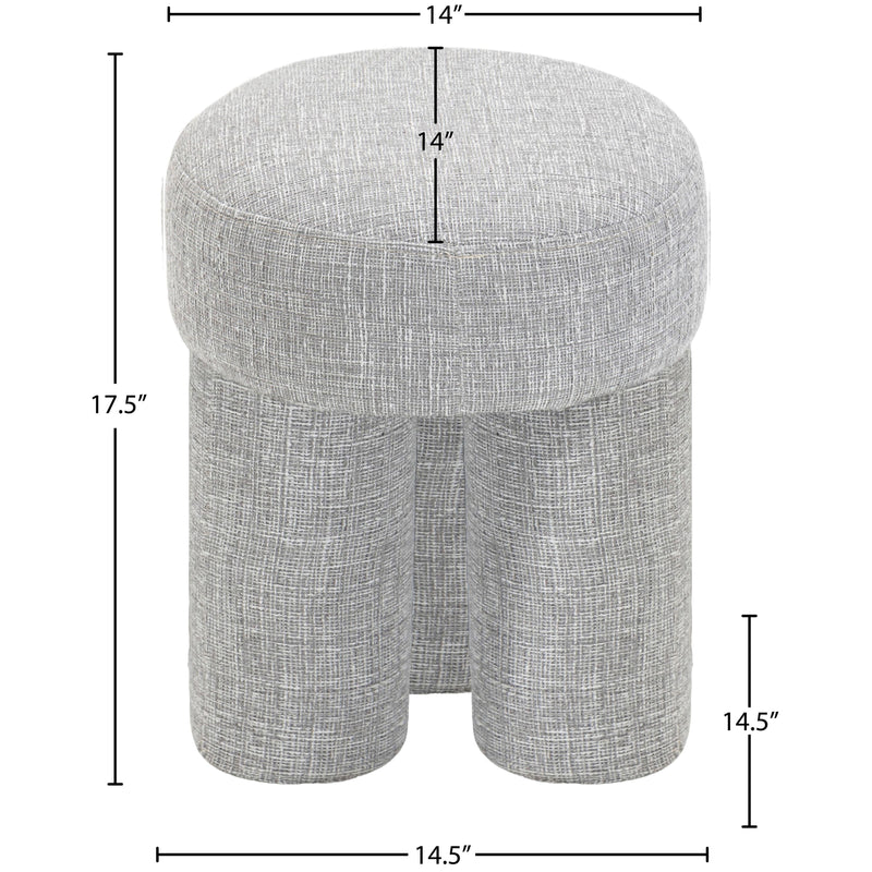Meridian Larson Grey Polyester Fabric Ottoman/Stool IMAGE 8