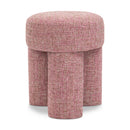 Meridian Larson Pink Polyester Fabric Ottoman/Stool IMAGE 1