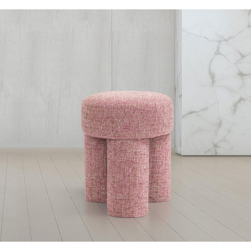 Meridian Larson Pink Polyester Fabric Ottoman/Stool IMAGE 2