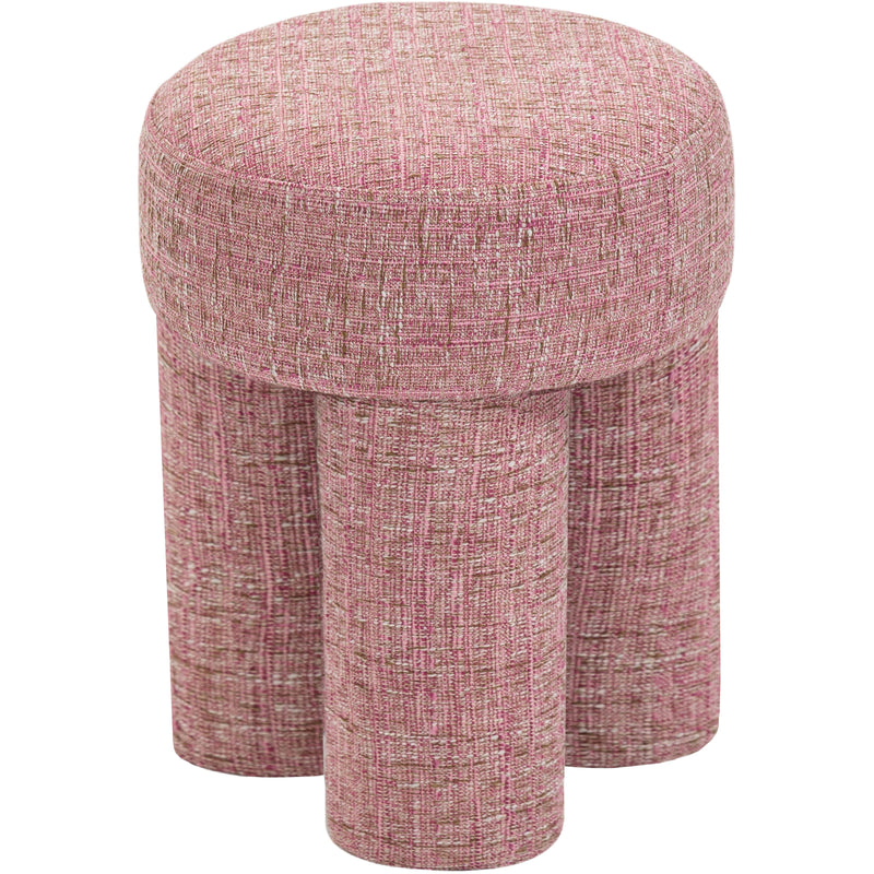 Meridian Larson Pink Polyester Fabric Ottoman/Stool IMAGE 3