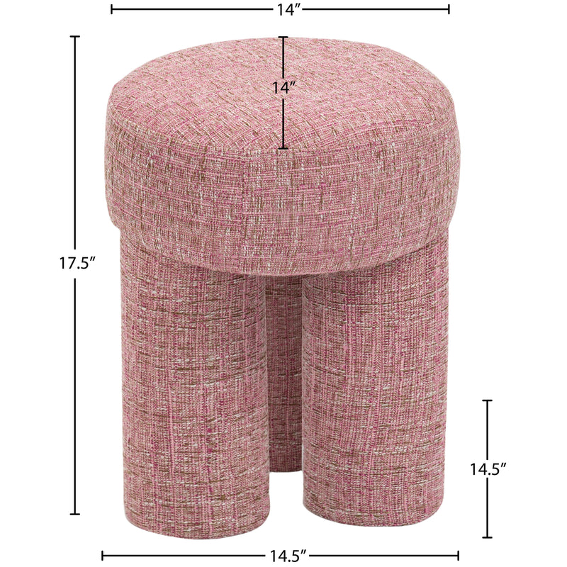 Meridian Larson Pink Polyester Fabric Ottoman/Stool IMAGE 8