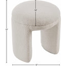 Meridian Bowen Beige Faux Shearling Teddy Fabric Ottoman/Stool IMAGE 4