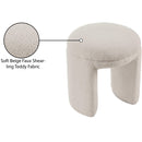 Meridian Bowen Beige Faux Shearling Teddy Fabric Ottoman/Stool IMAGE 5