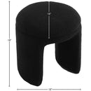 Meridian Bowen Black Faux Shearling Teddy Fabric Ottoman/Stool IMAGE 4