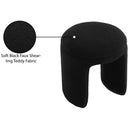 Meridian Bowen Black Faux Shearling Teddy Fabric Ottoman/Stool IMAGE 5