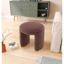 Meridian Bowen Brown Faux Shearling Teddy Fabric Ottoman/Stool IMAGE 2