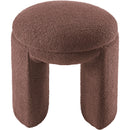 Meridian Bowen Brown Faux Shearling Teddy Fabric Ottoman/Stool IMAGE 3