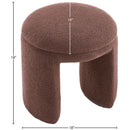 Meridian Bowen Brown Faux Shearling Teddy Fabric Ottoman/Stool IMAGE 4