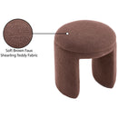 Meridian Bowen Brown Faux Shearling Teddy Fabric Ottoman/Stool IMAGE 5