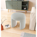 Meridian Bowen Cream Faux Shearling Teddy Fabric Ottoman/Stool IMAGE 2