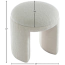 Meridian Bowen Cream Faux Shearling Teddy Fabric Ottoman/Stool IMAGE 4