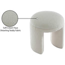 Meridian Bowen Cream Faux Shearling Teddy Fabric Ottoman/Stool IMAGE 5