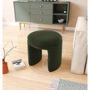 Meridian Bowen Green Faux Shearling Teddy Fabric Ottoman/Stool IMAGE 2