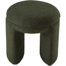 Meridian Bowen Green Faux Shearling Teddy Fabric Ottoman/Stool IMAGE 3