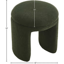 Meridian Bowen Green Faux Shearling Teddy Fabric Ottoman/Stool IMAGE 4