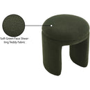 Meridian Bowen Green Faux Shearling Teddy Fabric Ottoman/Stool IMAGE 5