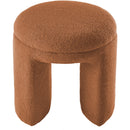 Meridian Bowen Saddle Faux Shearling Teddy Fabric Ottoman/Stool IMAGE 3