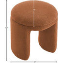 Meridian Bowen Saddle Faux Shearling Teddy Fabric Ottoman/Stool IMAGE 4