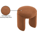 Meridian Bowen Saddle Faux Shearling Teddy Fabric Ottoman/Stool IMAGE 5