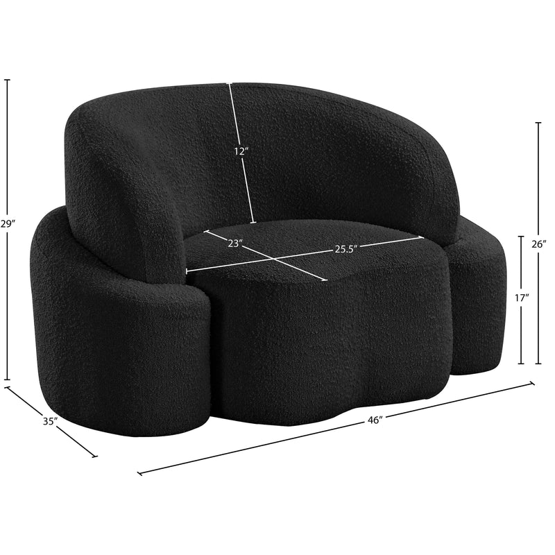 Meridian Principessa Black Boucle Fabric Chair IMAGE 17