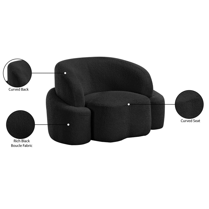 Meridian Principessa Black Boucle Fabric Chair IMAGE 18