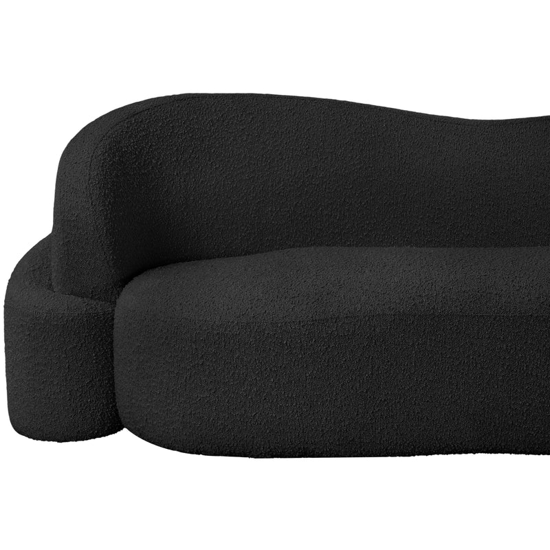 Meridian Principessa Black Boucle Fabric Loveseat IMAGE 12
