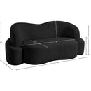 Meridian Principessa Black Boucle Fabric Loveseat IMAGE 17