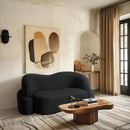 Meridian Principessa Black Boucle Fabric Loveseat IMAGE 2