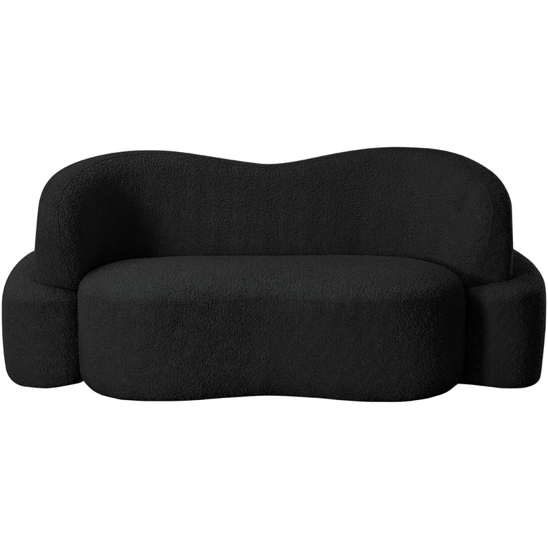Meridian Principessa Black Boucle Fabric Loveseat IMAGE 4