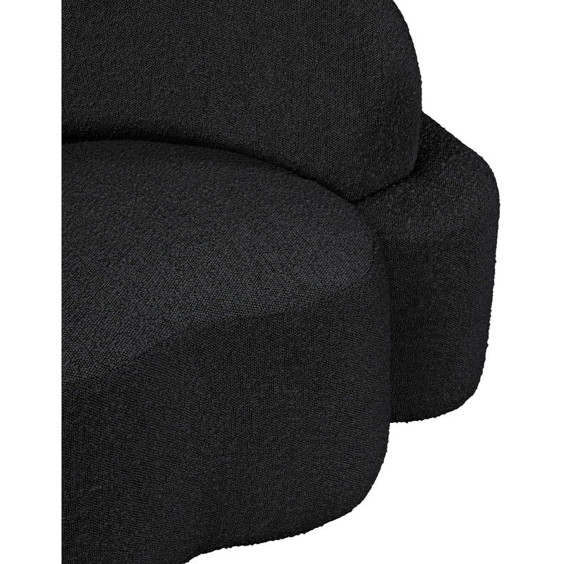 Meridian Principessa Black Boucle Fabric Loveseat IMAGE 9