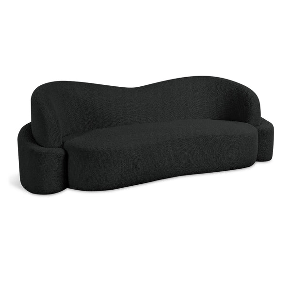 Meridian Principessa Black Boucle Fabric Sofa IMAGE 1