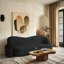 Meridian Principessa Black Boucle Fabric Sofa IMAGE 2