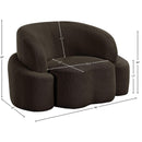Meridian Principessa Brown Boucle Fabric Chair IMAGE 17