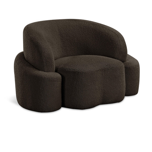 Meridian Principessa Brown Boucle Fabric Chair IMAGE 1