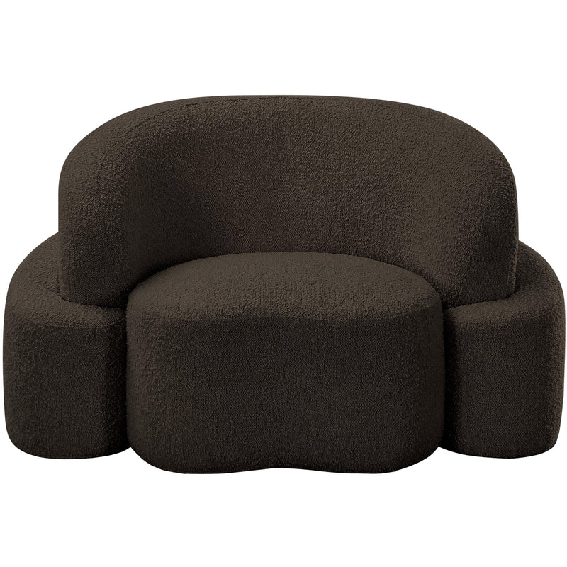 Meridian Principessa Brown Boucle Fabric Chair IMAGE 4